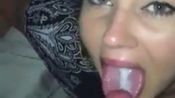 Girl Swallowing Cum