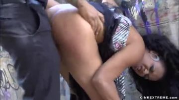 Spanish slave rough banged in public