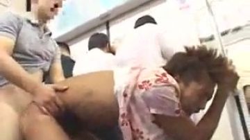 Video shows guys getting naughty on a train