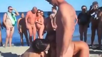 Orgia na praia com esposa