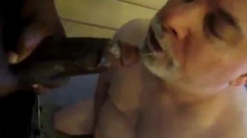 White lover sucks his black lovers cock