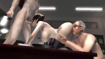 Geweldige 3D orgie seks gangbang